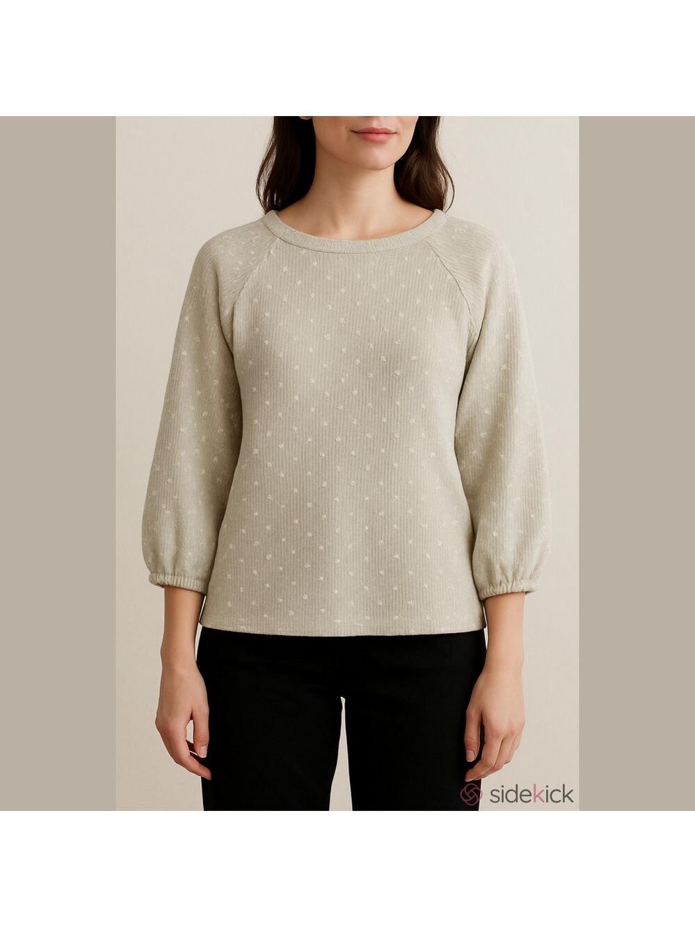 Blu Pepper Sage Green Polka Dot Sweater Small